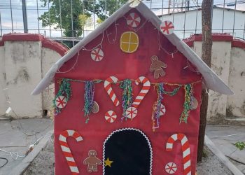 Estudantes usam material reciclado em decoração natalina de escola em Piracuruca